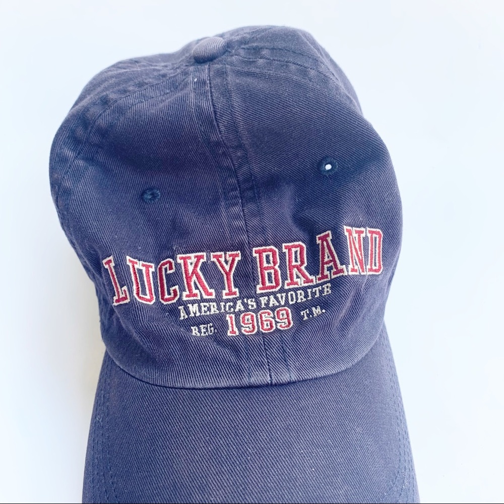 Early 2000s Lucky Brand Navy Blue Baseball Cap - Picture 2 of 8